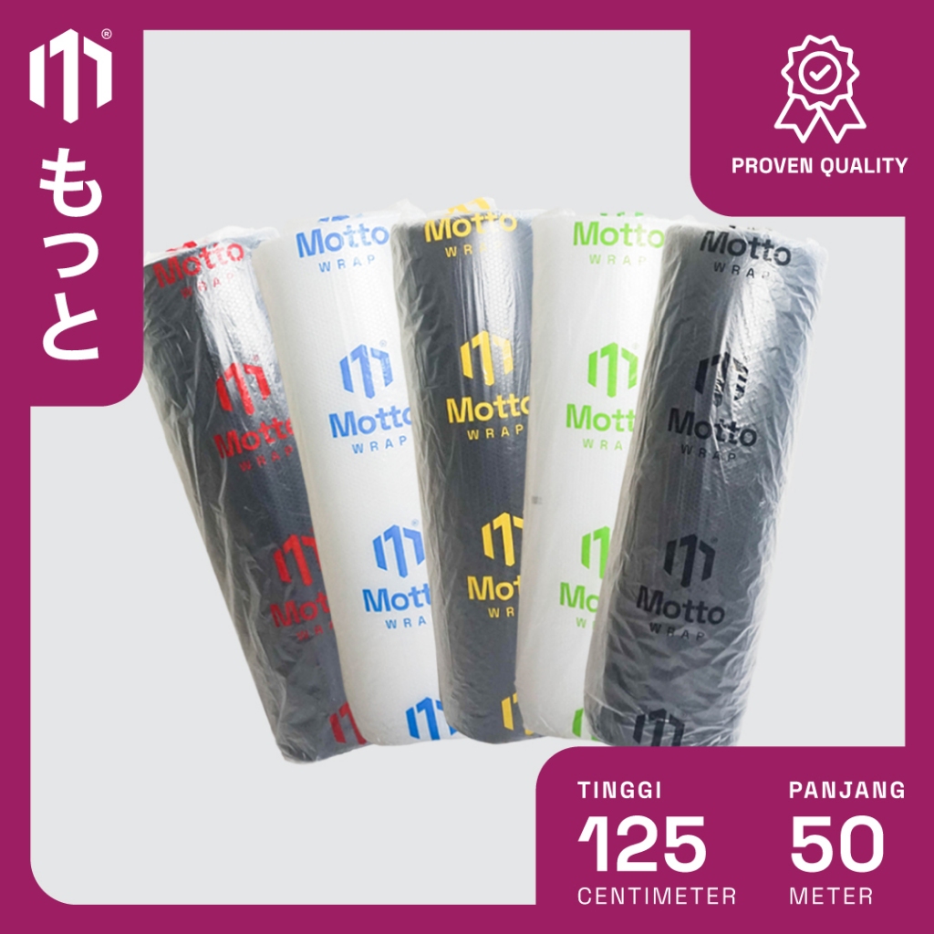 

Bubble Wrap 125cm x 50 Meter - Warna Bening / Hitam - Aneka Ketebalan Dengan Core - Plastik Buble/Bubel Motto