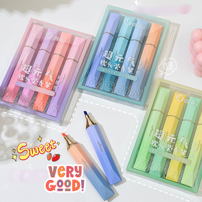 

Ay00! ALAT TULIS HIGHLIGHTER 1 SET ISI 4 WARNA PASTEL TERANG / 1 SET STABILO HIGHLIGHTER WARNA