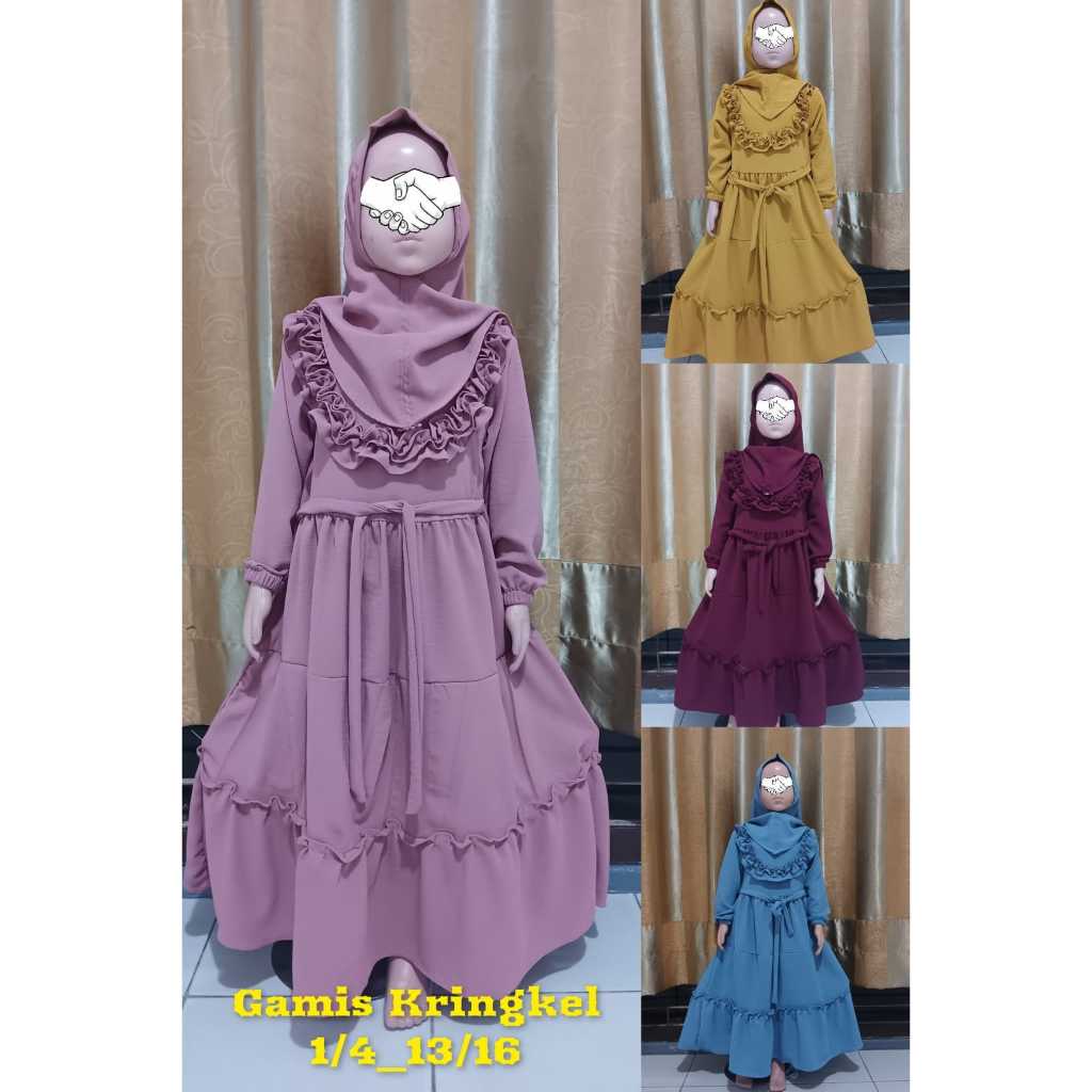 GAMIS ANAK BAHAN KRINGKEL REMPEL DADA