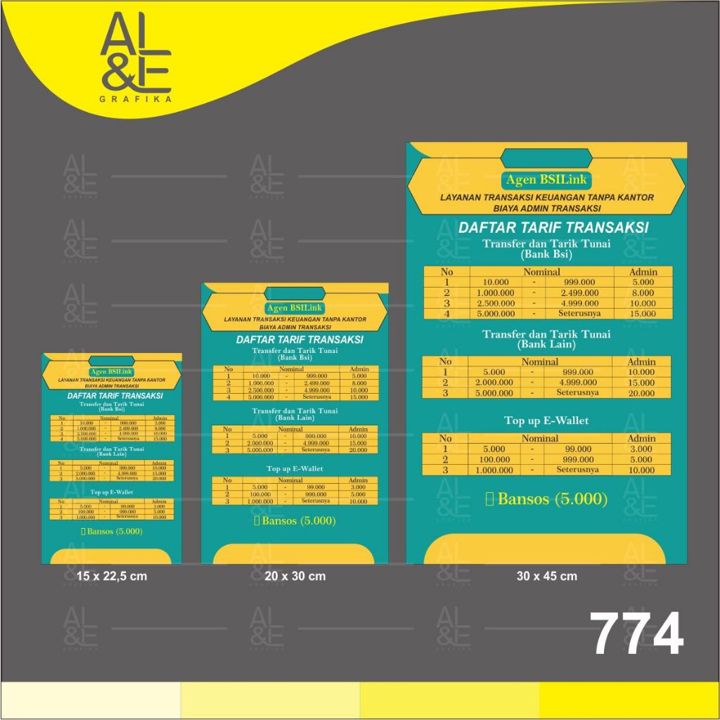 

774 - Stiker Agen BSI Link, Sticker Vinyl, Premium, Premium dan Tahan Air