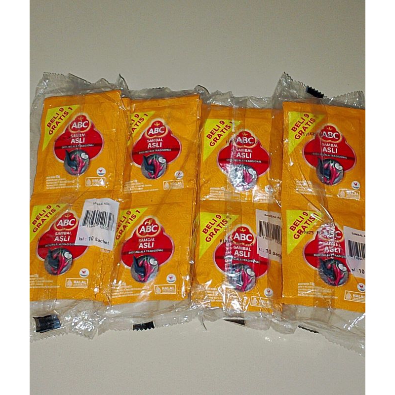 

ABC SAMBAL ASLI,,1 pak isi 9pcs Gratis 1 pcs,,uk 15gr