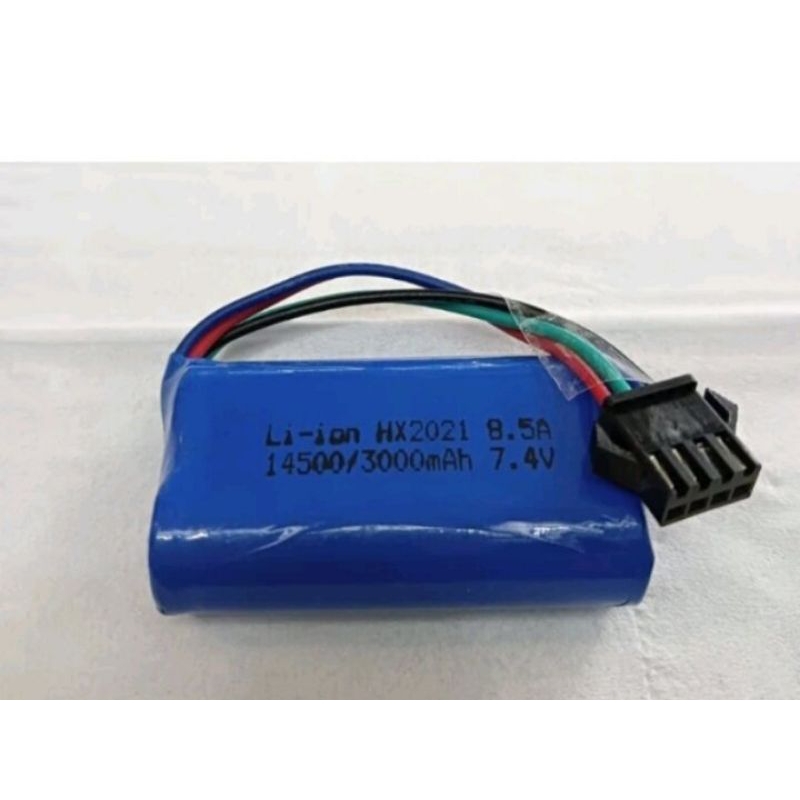 Baterai RC2  3000mAh 7.4V Kabel 4pin soket hitam ukuran batre AA batre untuk mobil Remot Control