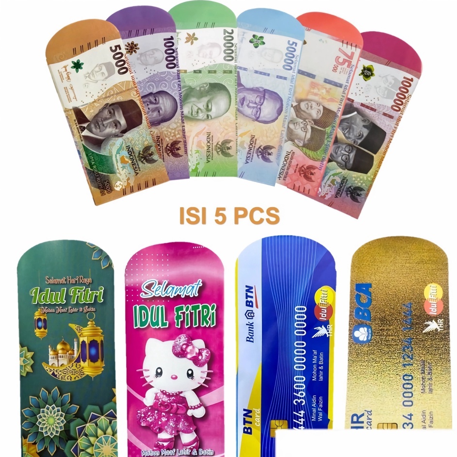 

TERJAMIN BAGUS APEN 5pcs Amplop Lebaran THR Idul Fitri Karakter Motif Kartun Ukuran Besar
