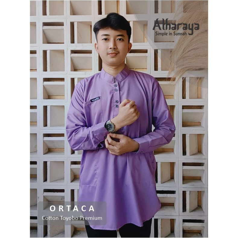 ORTACA LILAC Kemko Lengan Panjang Baju Koko Pria
