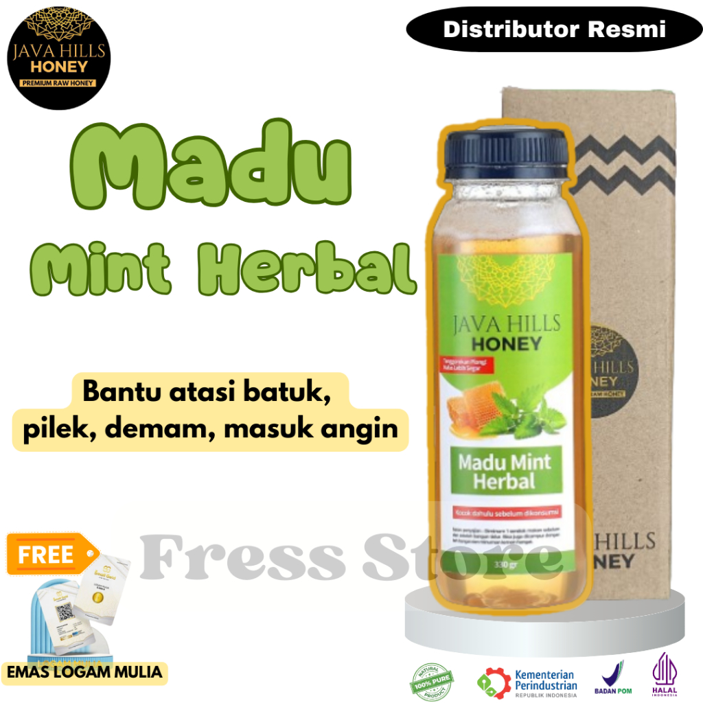 

Madu Mint Java Hills Honey Asli Murni Penurun Panas Batuk Demam Pilek Masuk Angin Obat Herbal Alami Anak dan Dewasa Pure Natural 100% Premium Multiflora 320 Gram | Javahills Honey Mumtaz Java Herba Best Original