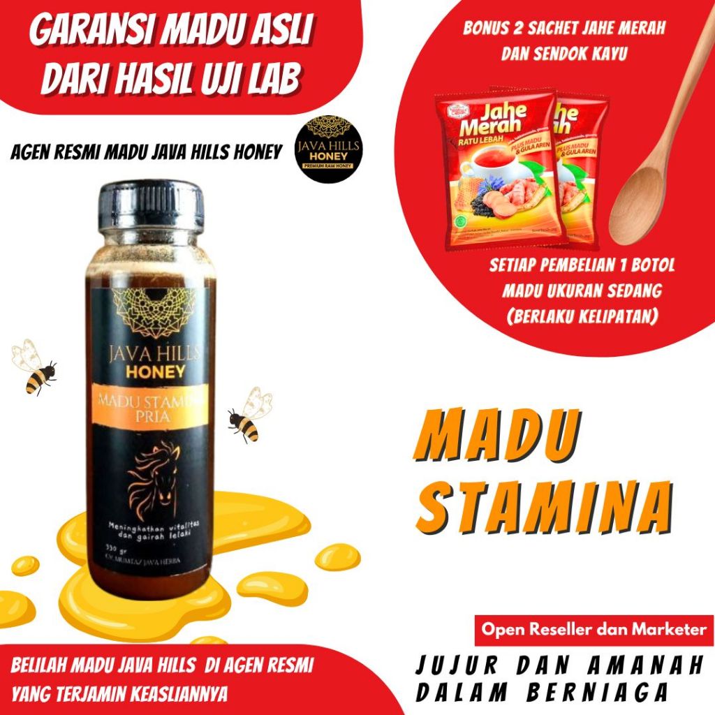 

Madu Stamina Pria Java hills Honey Javahills Mumtaz Herbal+Madu Alami