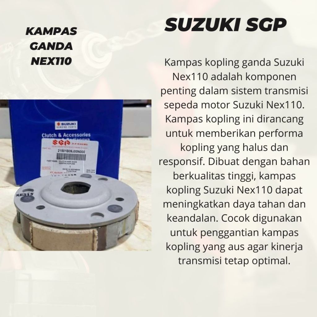 KAMPAS KOPLING GANDA SUZUKI NEX110 ORIGINAL SUZUKI 21501-09J