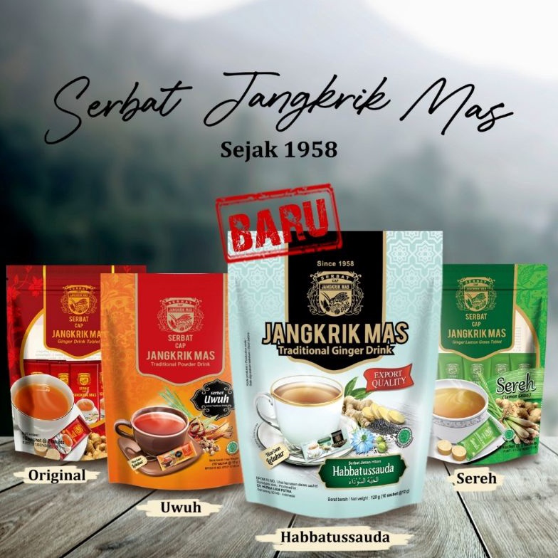 

KHUSUS SERBAT JANGKRIK MAS WEDANG JAHE UWUH SEREH HABATUSAUDA MINUMAN HERBAL MURAH