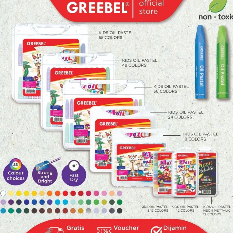 

Crayon Oil pastel Greebel 24 warna 1set24wrn k C5J5
