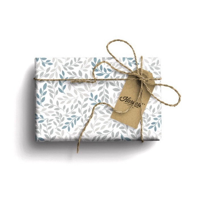 

SPONTAN Paket Kertas Kado Tag Harvest Good Vibes Gift Set Grey Leaves