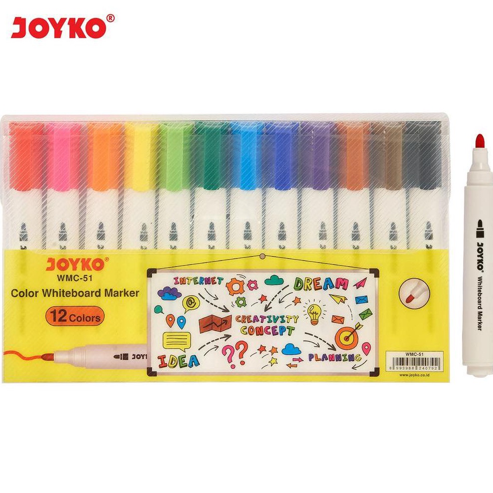 

Color Whiteboard Marker Spidol Warna Papan Tulis Joyko WMC51 n Y6Z8