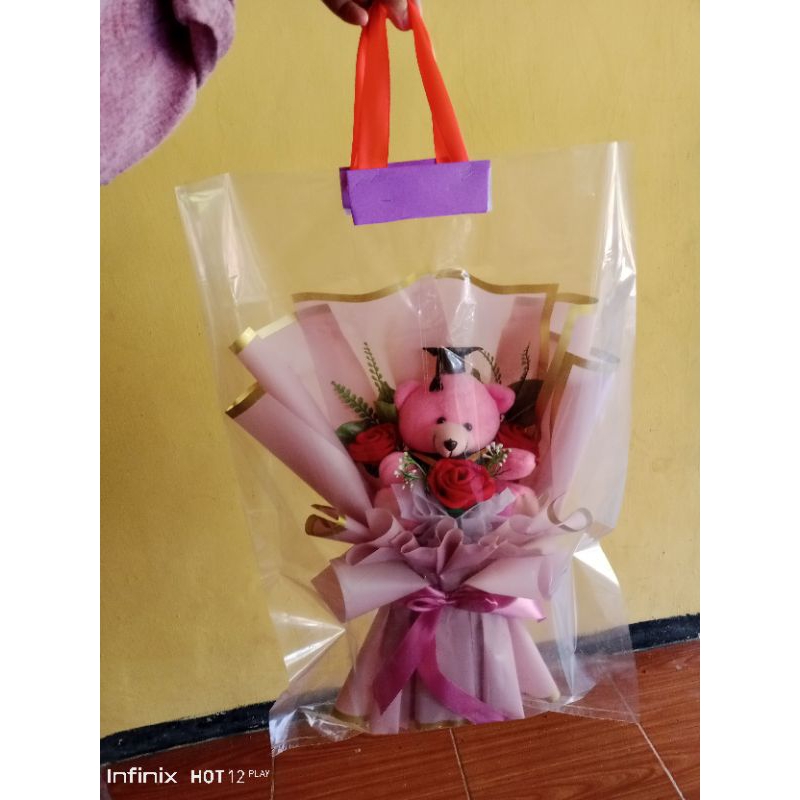 

tas buket transparan ukuran 45x65cm