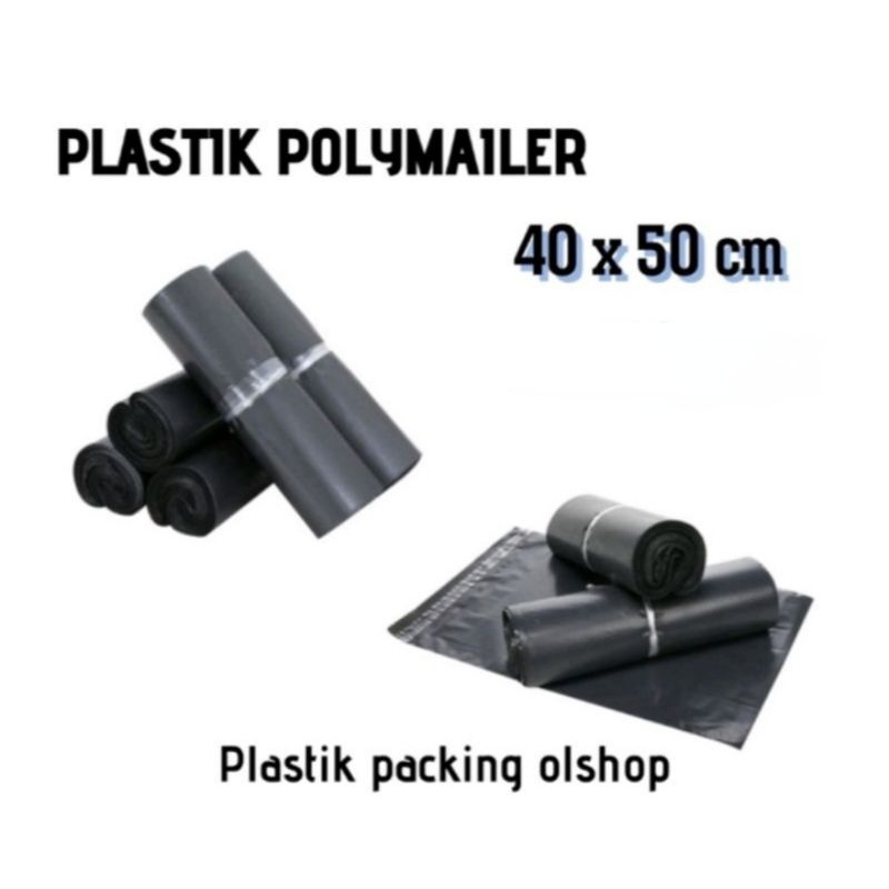 

40 x 50 50 lembar plastik polymailer packing paking olshop warna hitam semi glossy tebal