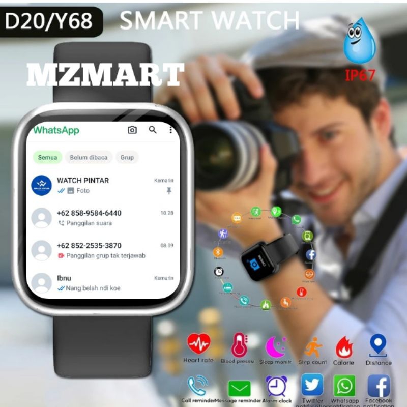 Jam Tangan Pintar Hp Android Smartwatch Anak Pria Wanita Dewasa Bluetooth Monitoring Tidur