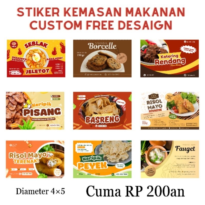 stiker seblak/stiker kemasan makanan custom free design