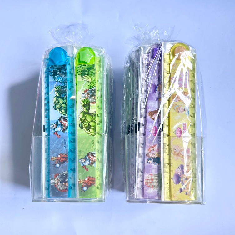 

1 pack isi 4 pcs Penggaris Plastik Lipat 3cm Karakter Fancy t Q8R3
