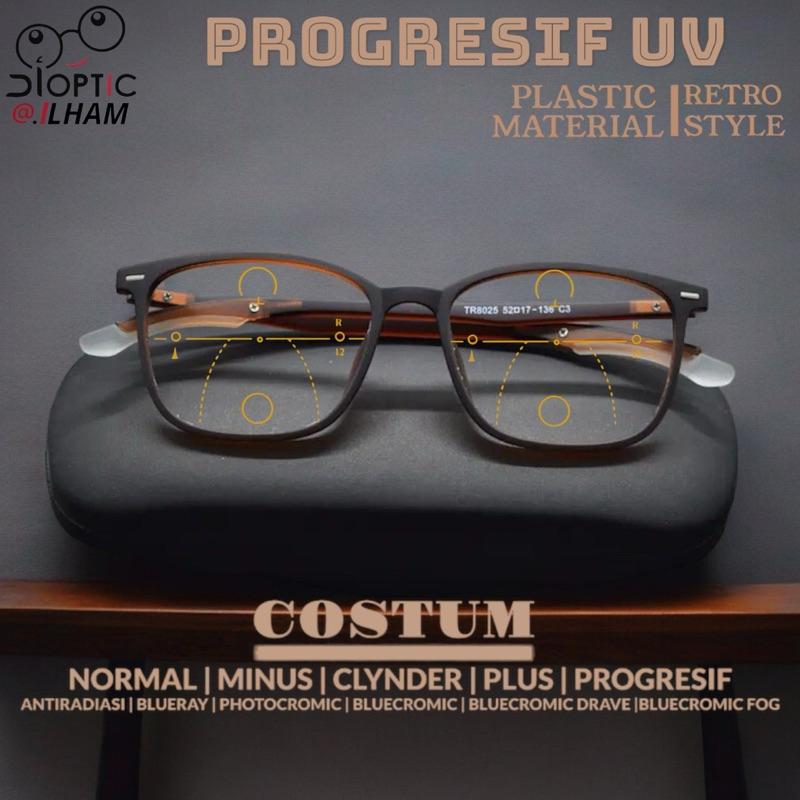 kacamata progresif plus baca jalan anti-radiasi | kacamata progresif tanpa batas | kacamata progresi