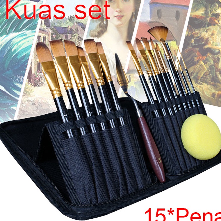 

GAGALU Art Brush Set Kuas Lukis BRS12 SET Kuas Alat Lukis Set Lengkap Mixing s L7S7