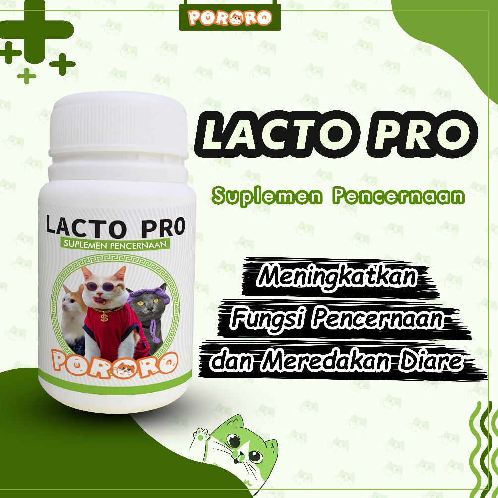 KODE X8R PORORO Vitamin Suplemen Pencernaan Kucing Lacto Pro 5 Capsules
