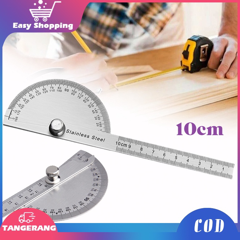 

18 Derajat Busur Derajat Stainless Protactor Alat Ukur Sudut 1mm Degree Protractor Busur Protractor Penggaris Jangka j Z8D5
