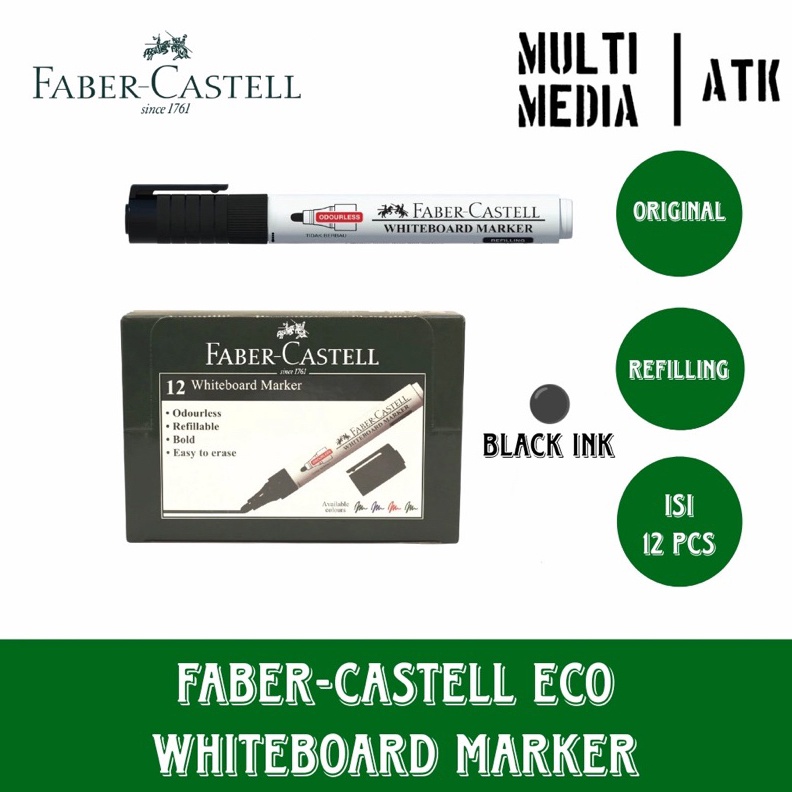 

Faber Castell Whiteboard Marker Hitam 12pcs d G6M7