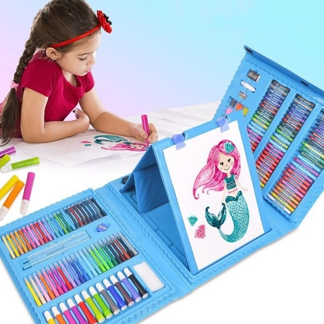 

Super Mega Art Set Alat Gambar Tulis Anak Crayon Pensil Warna 28 Pcs h W1R3