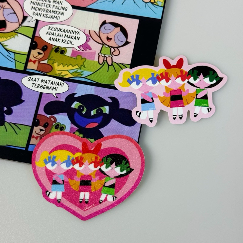 

Powerpuff Girls Saves the day Glitter Diecut Sticker Alixos PPG