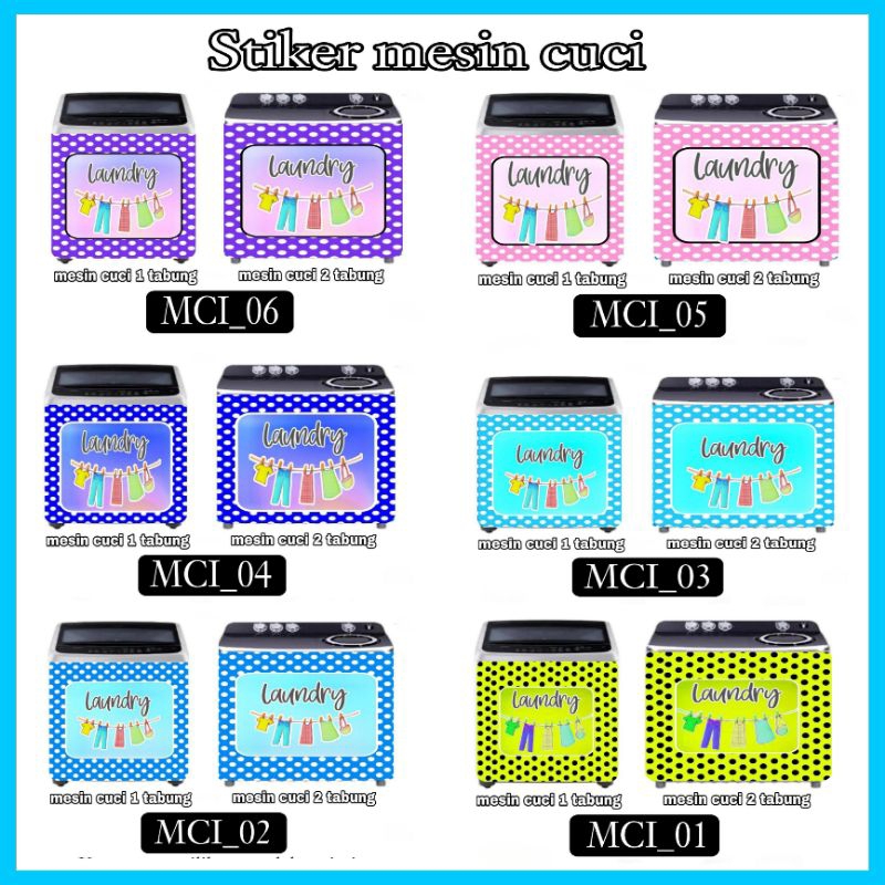 Stiker mesin cuci 1 tabung / stiker mesin cuci 2 tabung / stiker mesin cuci 1 tabung full body / sti