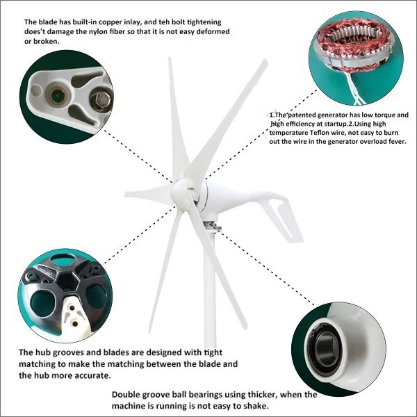 Turbin Angin / Wind Turbine 500W + Controller / Wind turbine - 5000W HYBRID