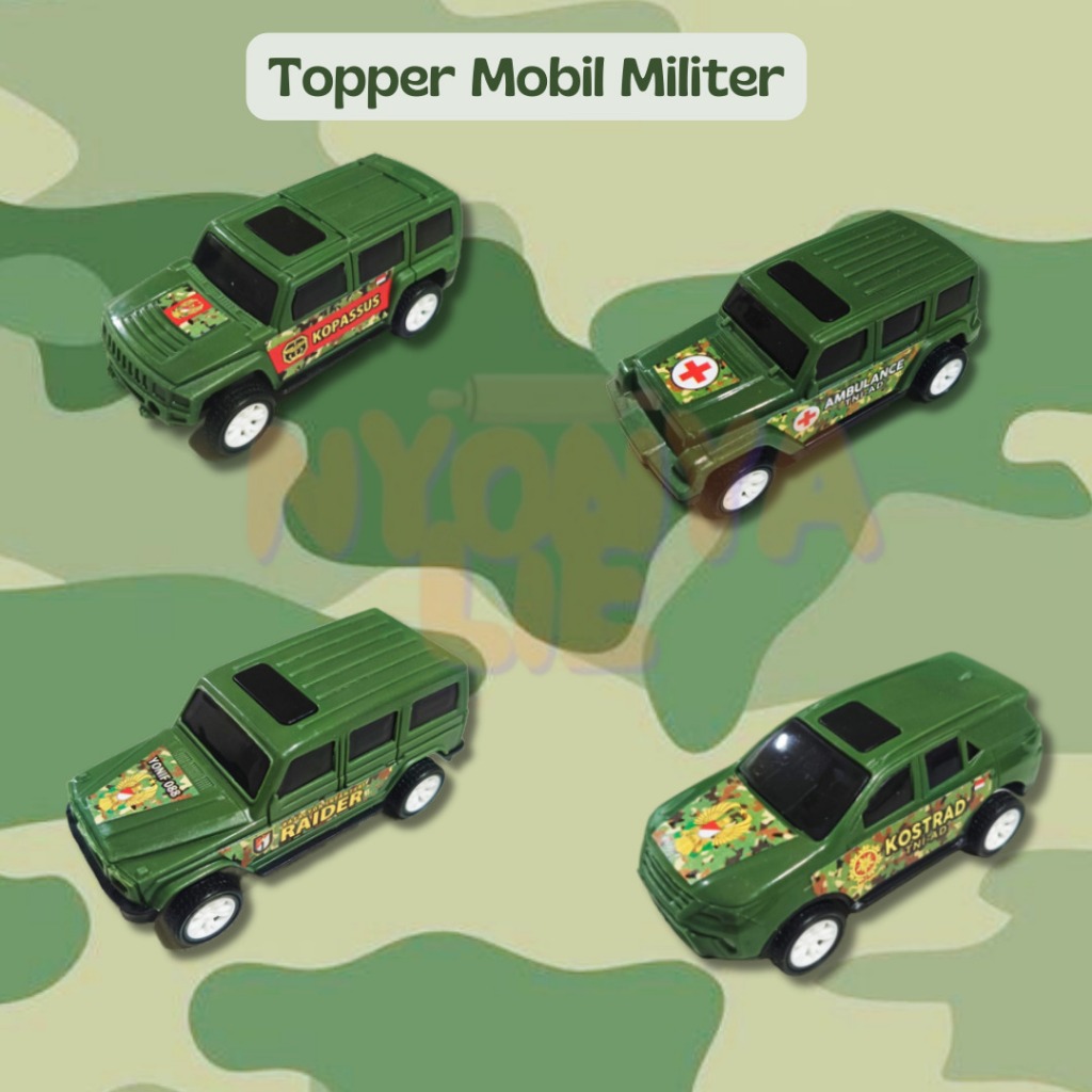 CMM22 Topper Mobil Mainan Tentara Militer Dekor Hiasan Kue Ulang Tahun