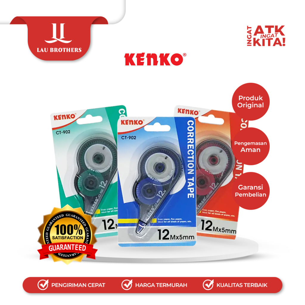 

KENKO PITA KOREKSI/ CORRECTION TAPE CT-902 [12M x 5mm] (1PC)