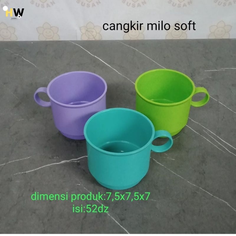 Cangkir Milo Soft / Cangkir Gelas Plastik / Cangkir Air Minum / Gelas Mini