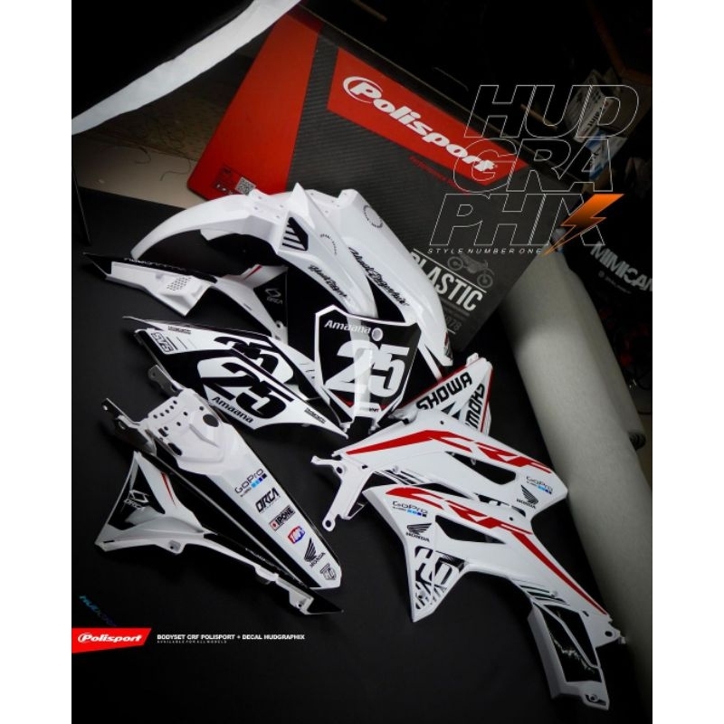 Paketan Decal NVC Hudgraphix + Cover bodi set CRF 150L Polisport