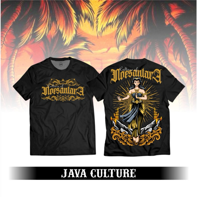 Kaos T-Shirt Culture Nusantara Java Culture Kaos T-Shirt Jawa Sablon Print Dtf
