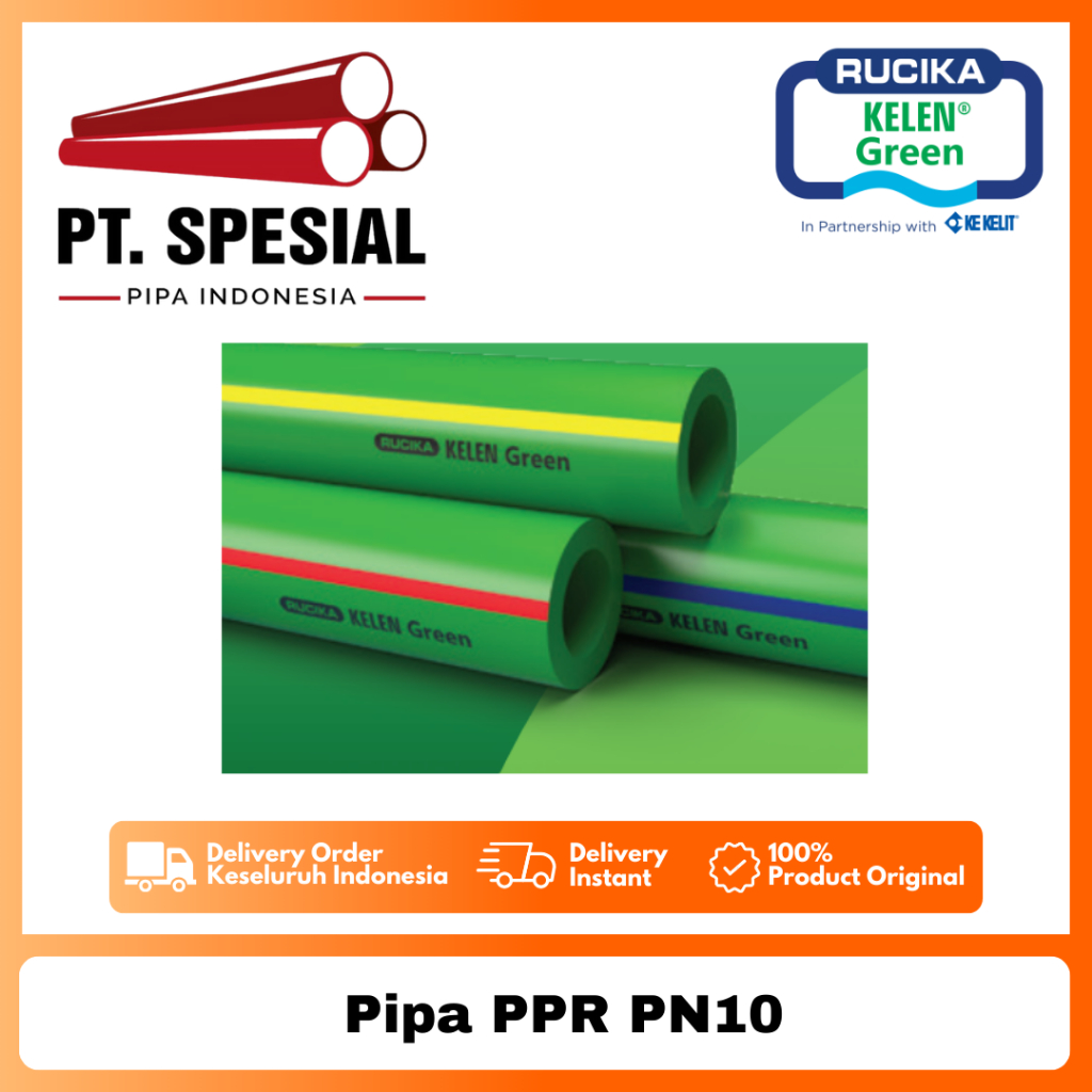 Pipa PPR PN10 Air Dingin Rucika / Pipa PPR Kelen Green Rucika - 10