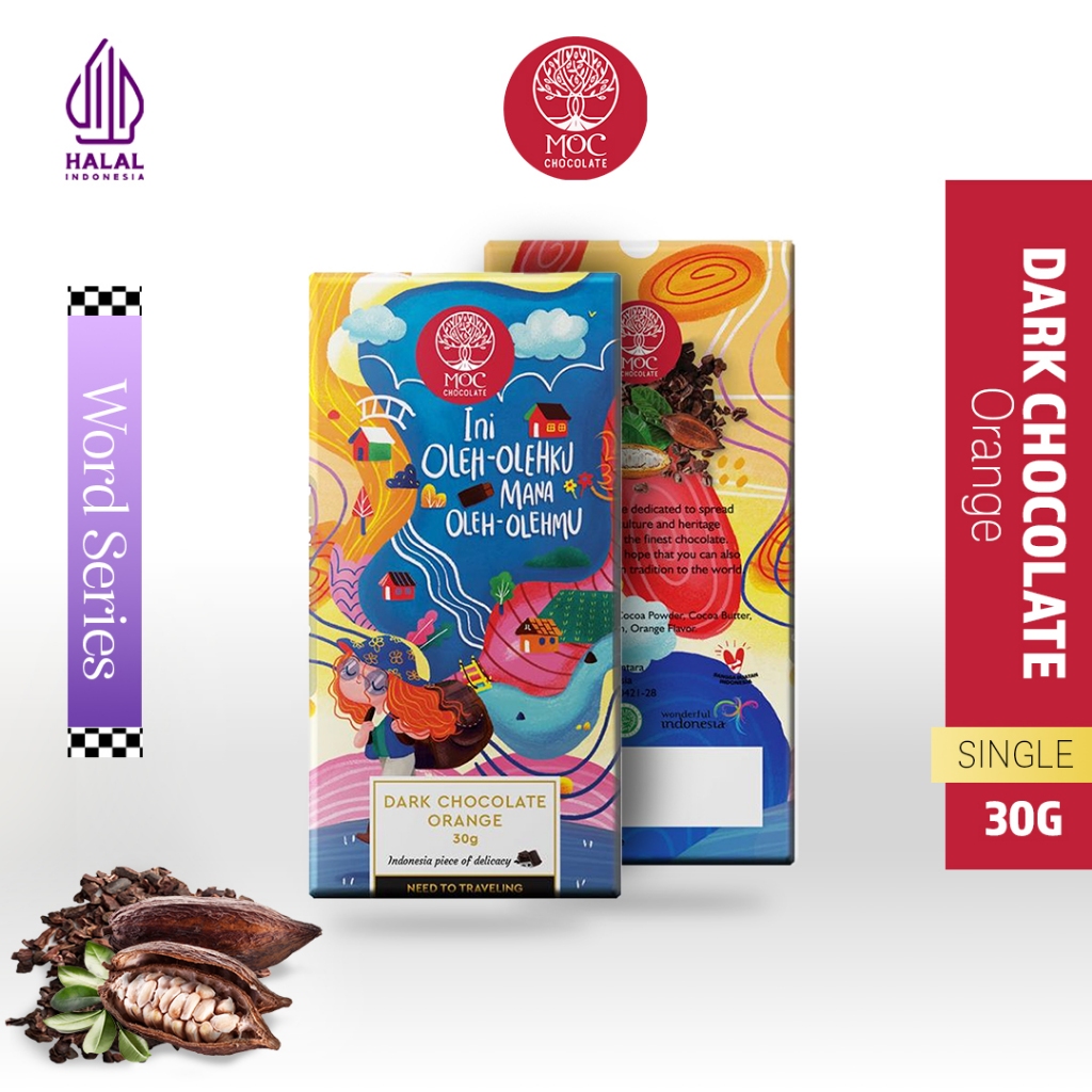 

MOC Chocolate - Word Series Dark Chocolate Orange 30g - Halal - Chocolate Bar/Cokelat Batang - Chocolate Kata-kata