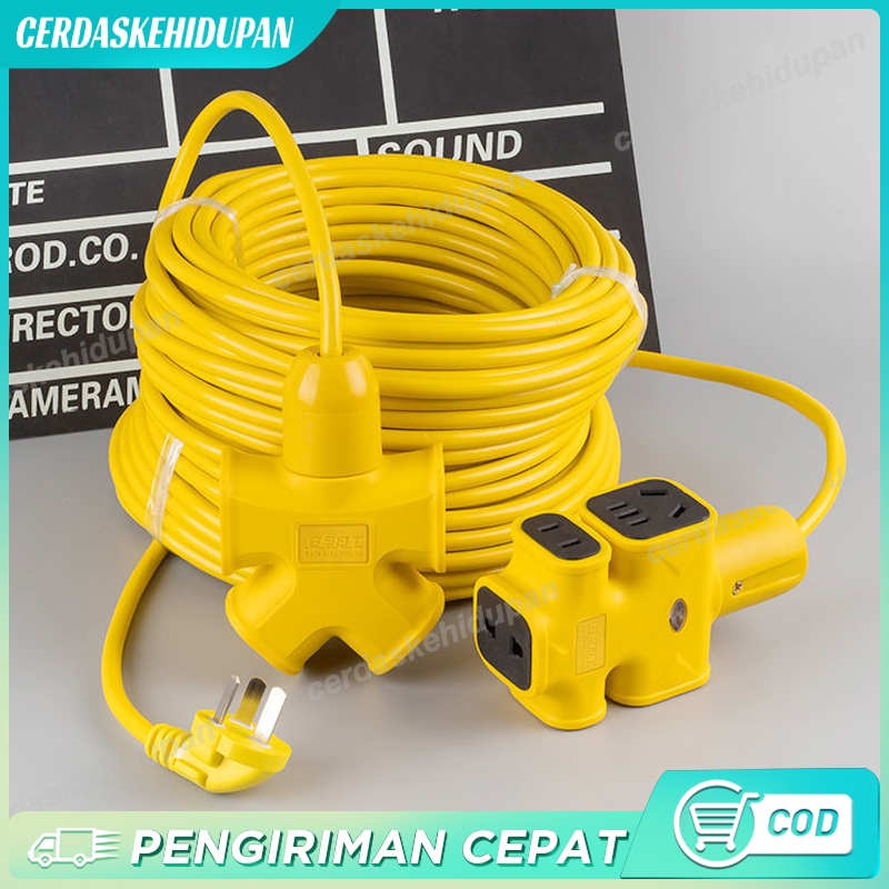 Stop Kontak + Kabel  Colokan Listrik Panjang 5/10/20/30 Meter Stop Kontak Kabel Saklar On Offdengan 