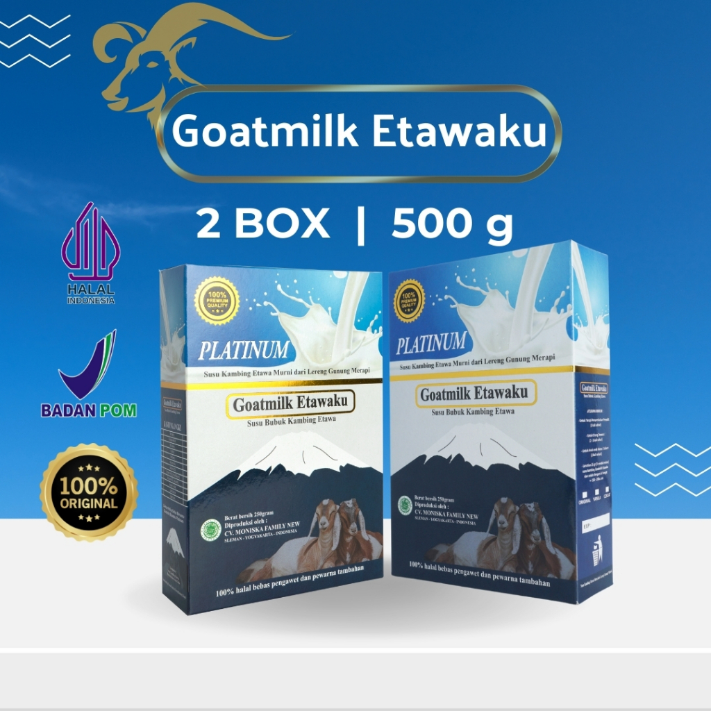 

Goatmilk Etawaku - Susu Kambing Etawa Original BPOM & Halal - 2 BOX 500g - Susu Anak Cerdas & Sehat