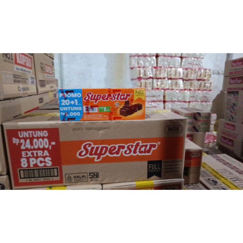 

superstar coklat wafer box termurah KEMASAN BARU isi 20pcs