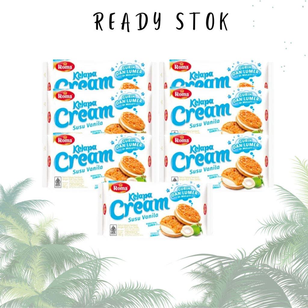 

BISKUIT ROMA KELAPA CREAM SUSU VANILA 7x180gr (1Pack)