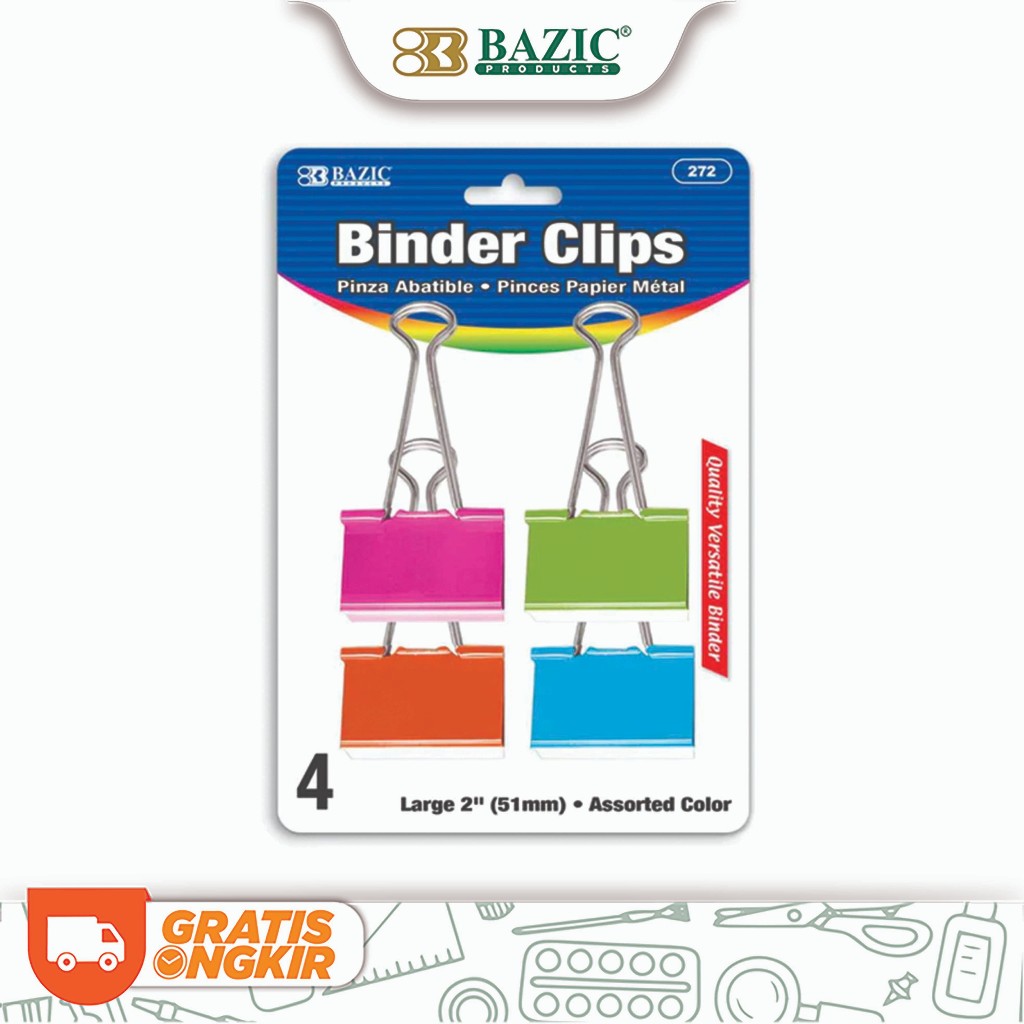 

Bazic Binder Clip Large 2" (51mm) - Penjepit Kertas