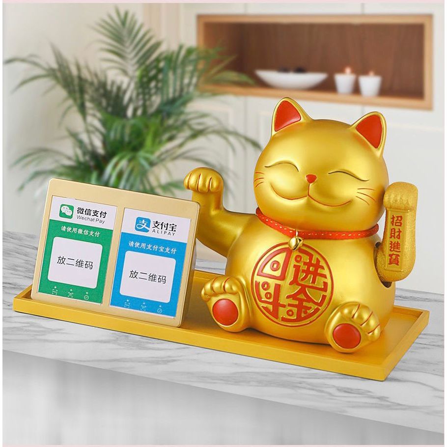 Pajangan Keberuntungan Kucing / front desk QR CODE Pajangan Nordic Cat / Dekorasi Ruang Tamu / Pajan