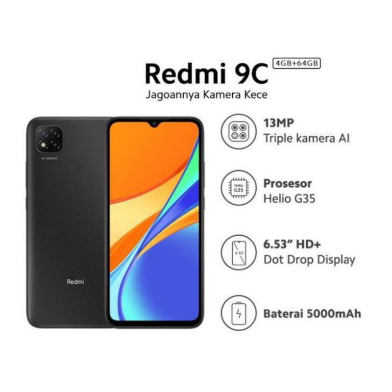 HP XIAOMI REDMI 9C 4/64 GB - REDMI 9 C RAM 4GB ROM 64GB GARANSI RESMI