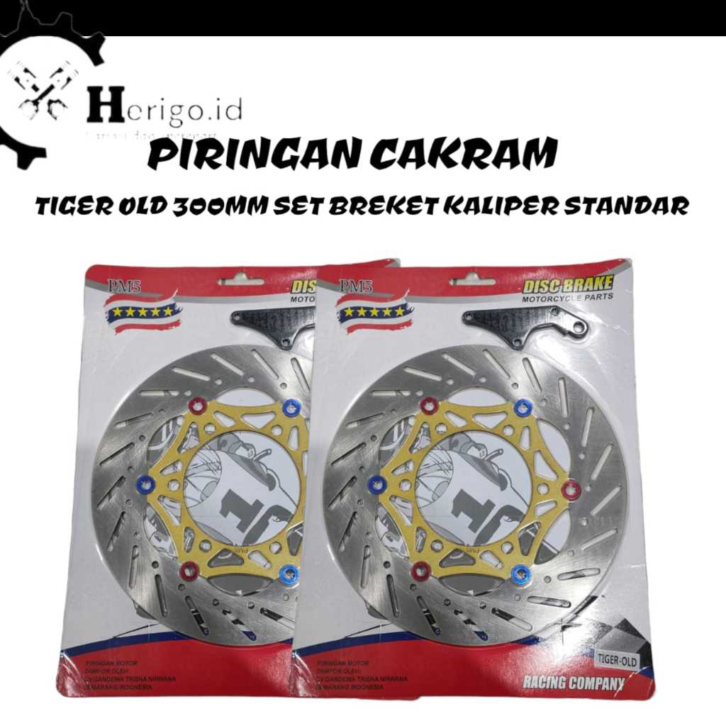 PIRINGAN DISC CAKRAM DEPAN LEBAR 300MM SET BREKET PNP MOTOR TIGER OLD CBR 150 R MEGAPRO HRG55