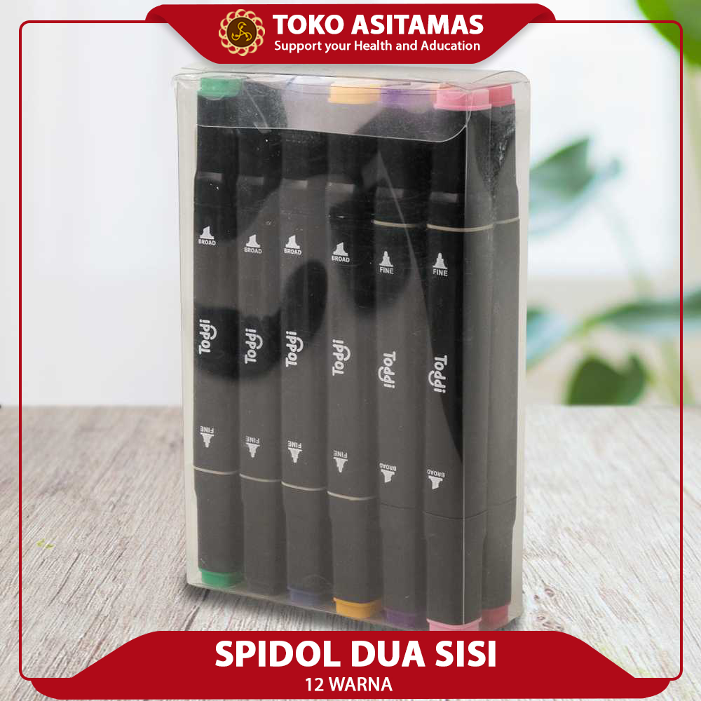 

Toddi Spidol Set 12 Warna Warni Dua Sisi Dual Side Art Sketch Marker Drawing