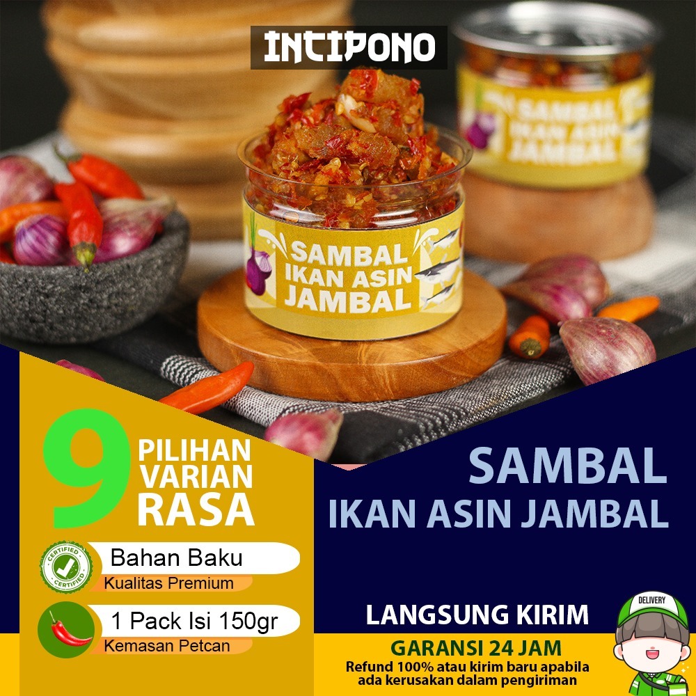 

Incipono Sambal Ikan Asin Jambal Pedas Kemasan Kaleng Isi 150gr Frozen Food Halal Premium Hotel