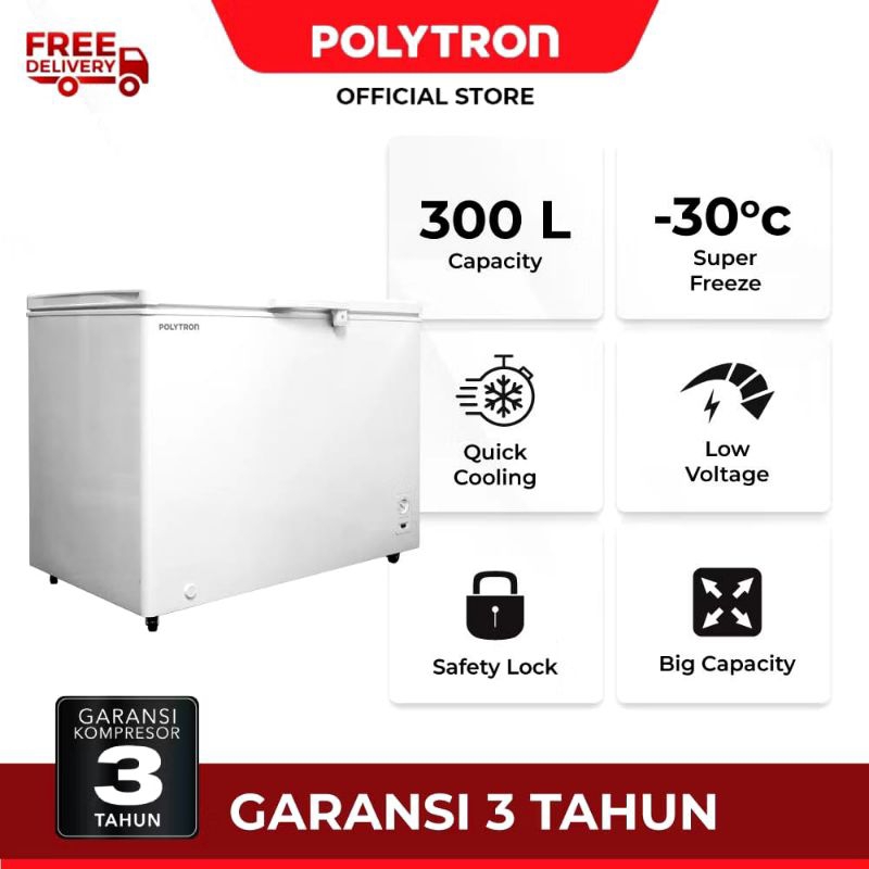 Chest Freezer Box POLYTRON 300 Liter PCF-318