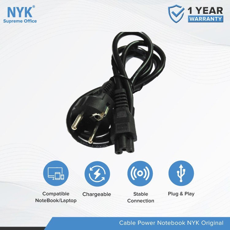 Kabel Power Notebook Laptop NYK Original tebal / Kabel Power Notebook Laptop Original tebal / Kabel 