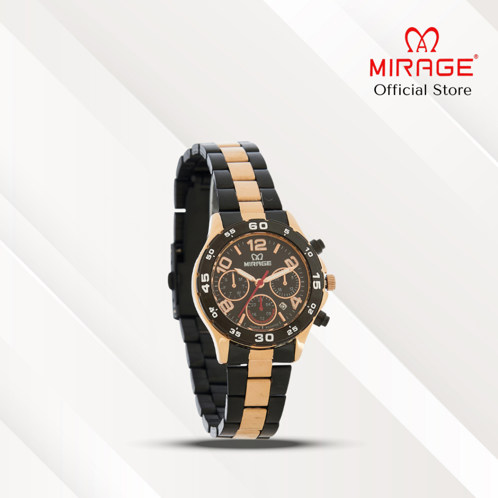 Mirage Jam Tangan Wanita Analog 8810 L Black Rose Gold Lis Rose Gold Original Stainless