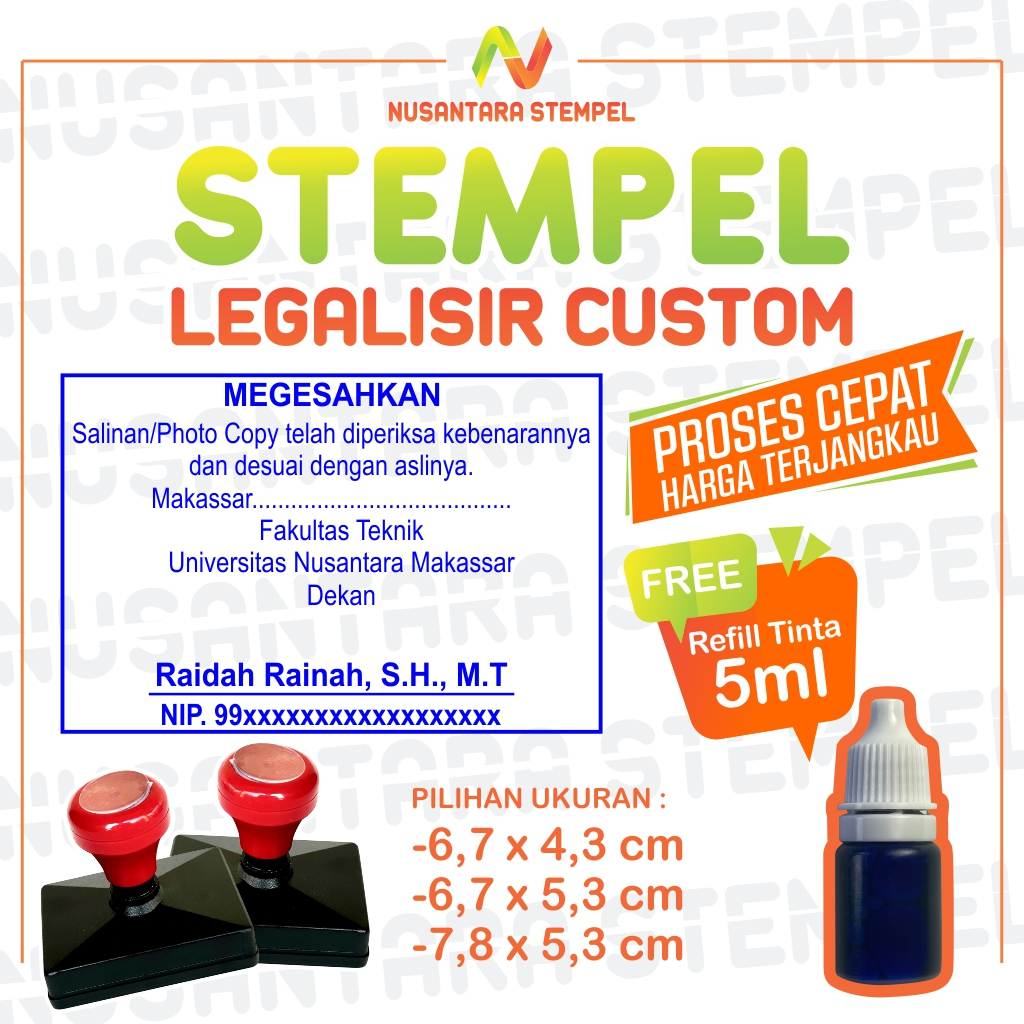

Stempel Pengesahan Sekolah Custom Flash Stamp Cap Legalisir